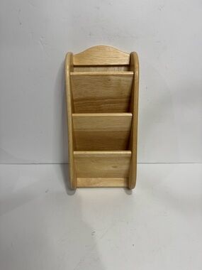 Minimalist Light Oak Wood Wall Mount Mail & Letter Holder